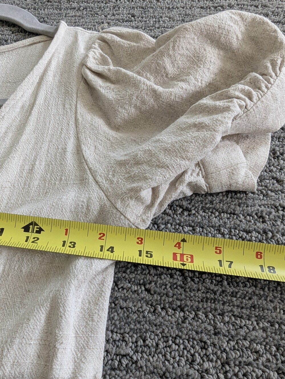Rachel Pally Piper Dress Linen Blend Puff Sleeve Button Tie Waist Midi USA - Picture 9 of 12